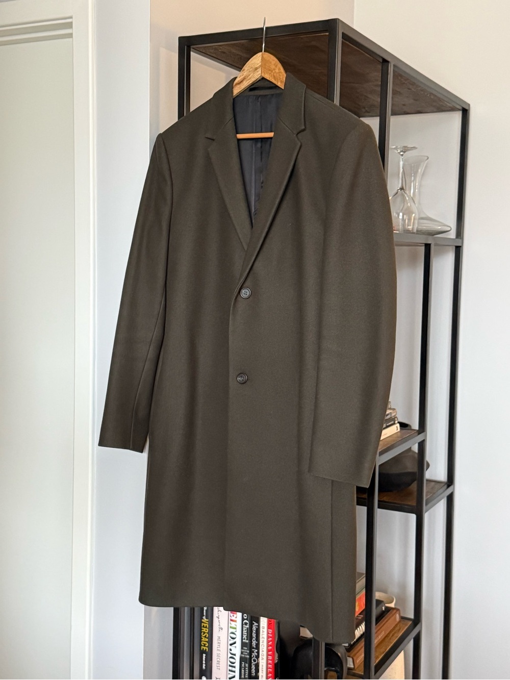 COS Olive Green Wool & Cashmere Overcoat